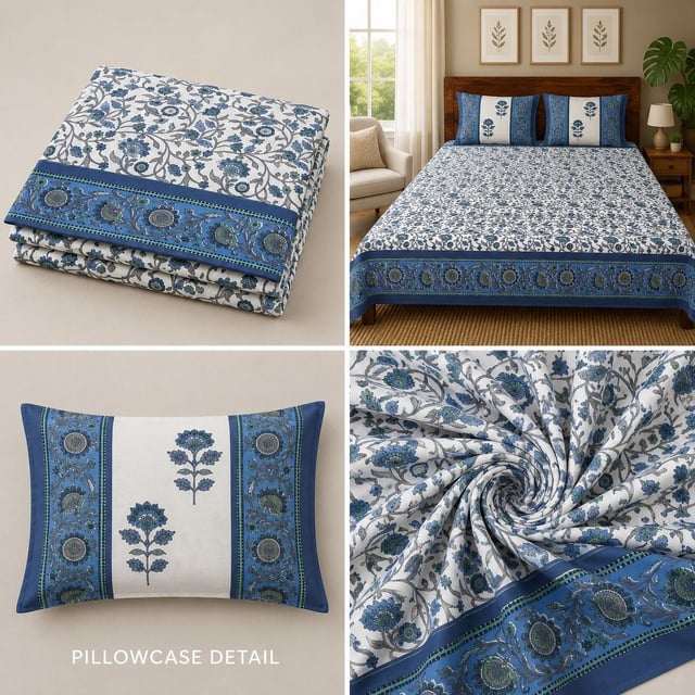 BEDSHEET COTTON JAIPURI DOUBLE BED