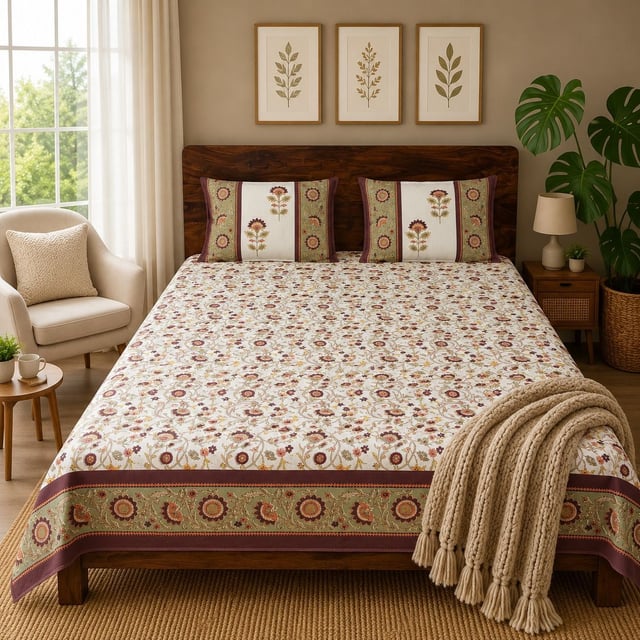BEDSHEET COTTON JAIPURI DOUBLE BED