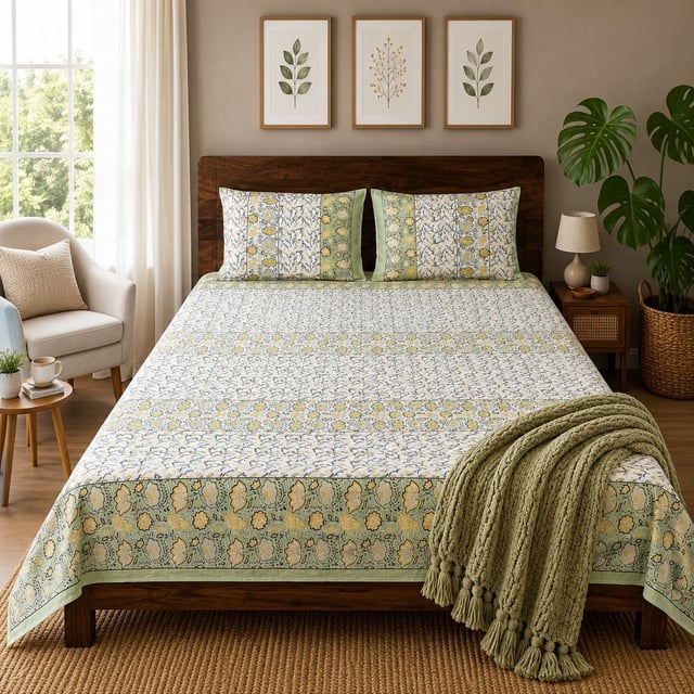 BEDSHEET COTTON JAIPURI DOUBLE BED