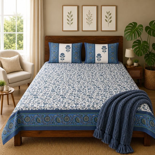 BEDSHEET COTTON JAIPURI DOUBLE BED
